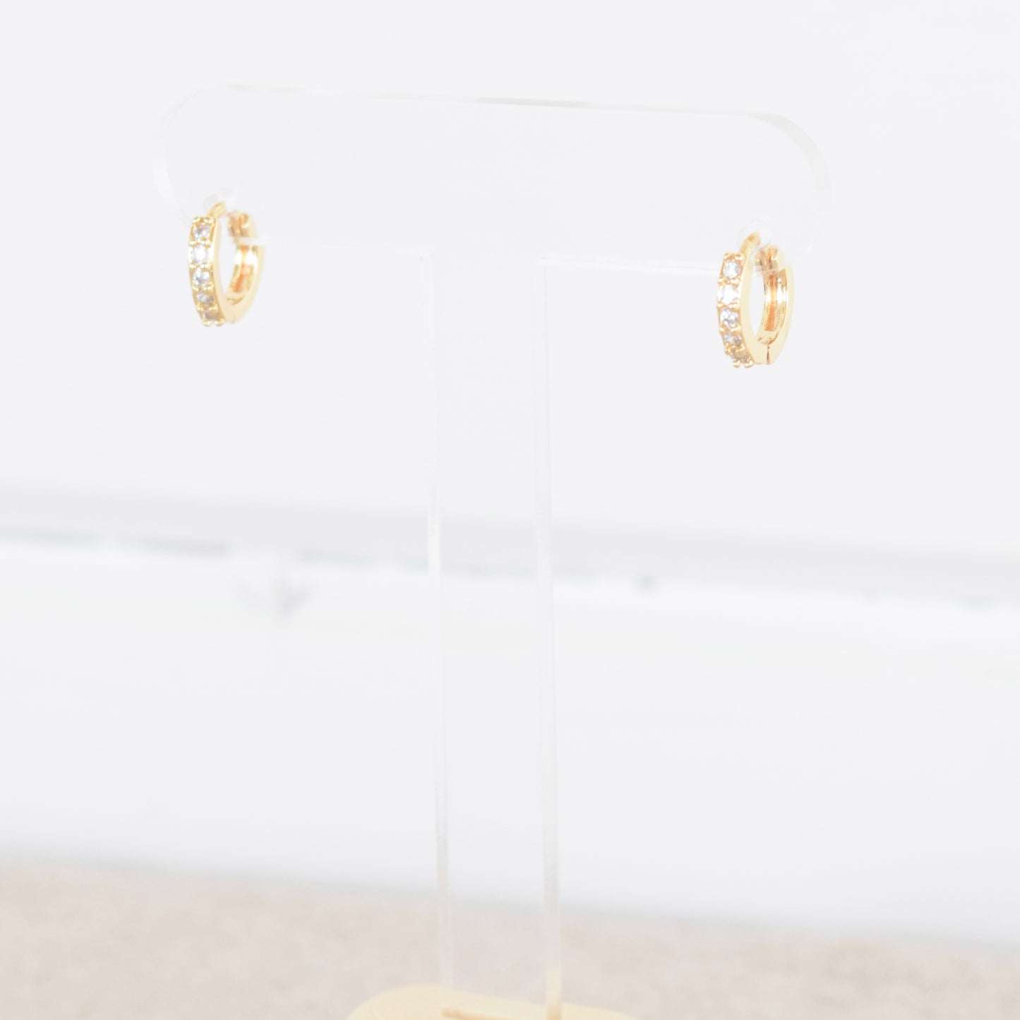 Gold Tiny Zircon Hoop
