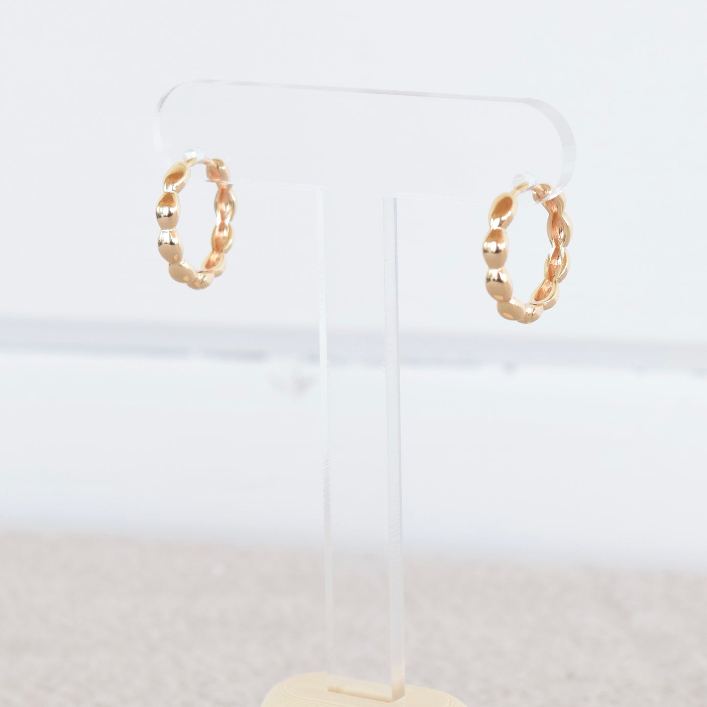 Gold Scalloped Hoops