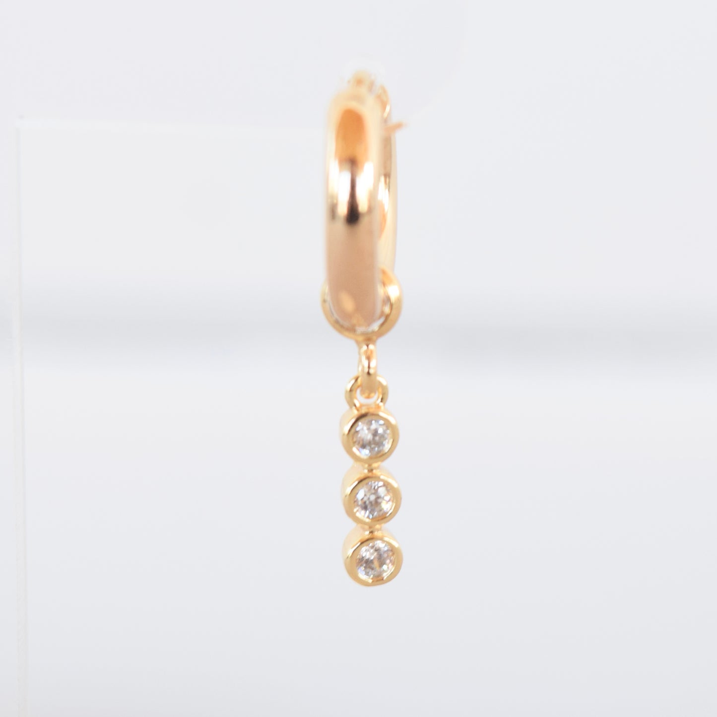 Hoop Charm - Pave Tri Drop