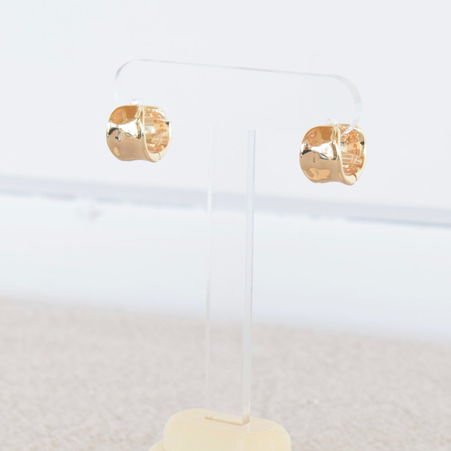 Gold Thick Wave Hoops