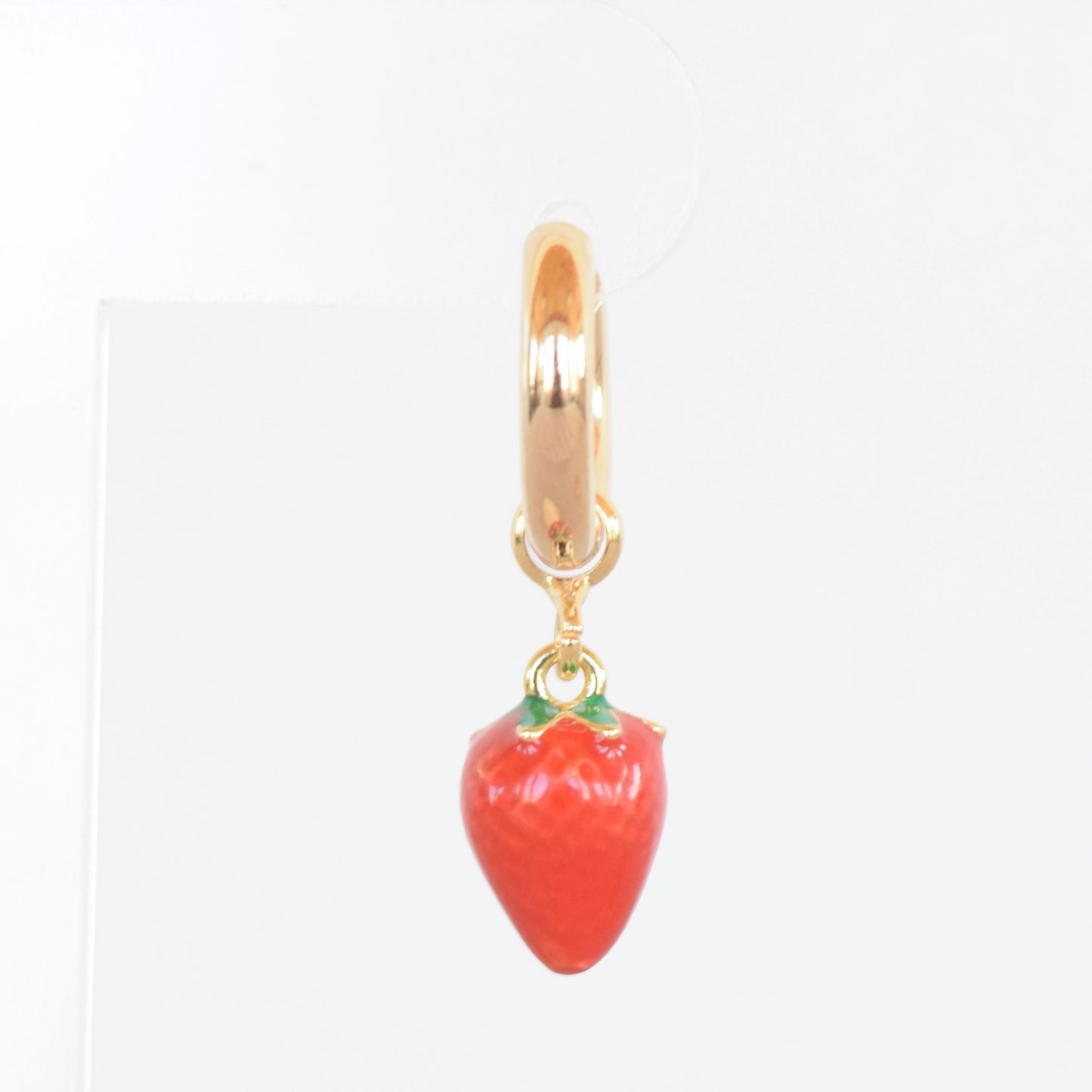 Hoop Charm - Enamel Strawberry