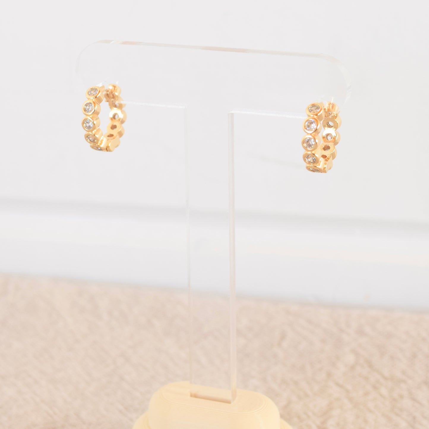 Gold Circle Pave Hoop