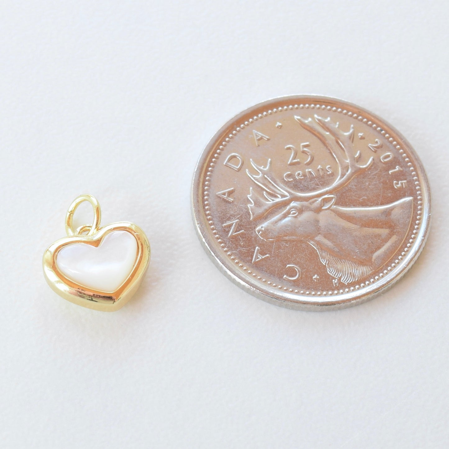 Necklace/Bracelet Charm - MOP Chunky Heart