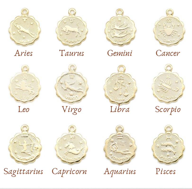 Necklace/Bracelet Charm - Scalloped Zodiac