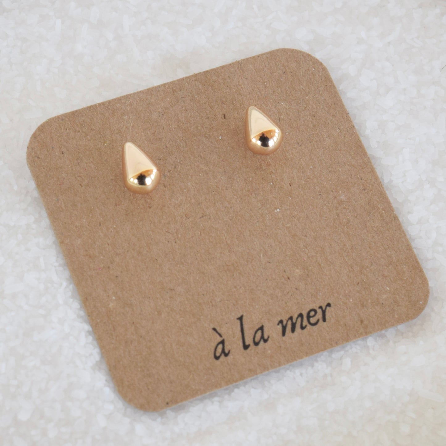Gold Mini Teardrop Studs