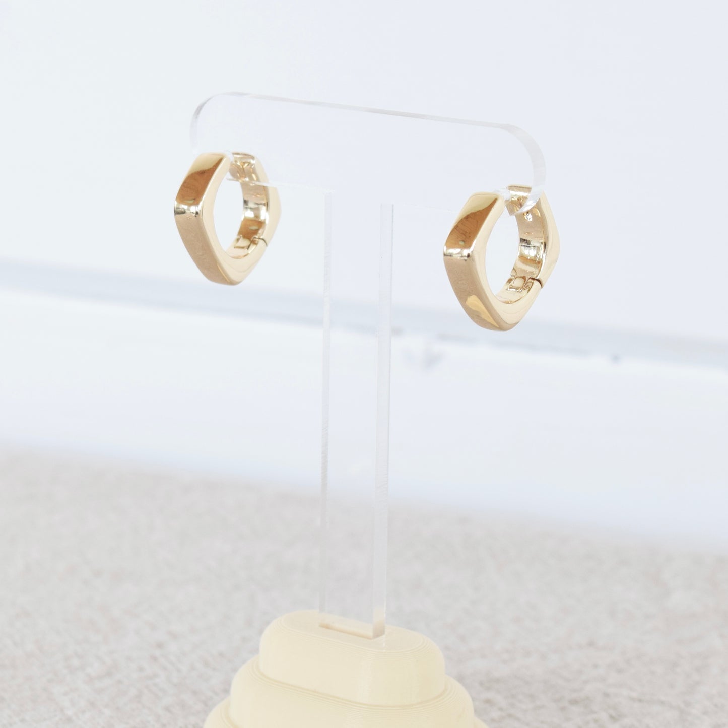 Gold Square Hoops