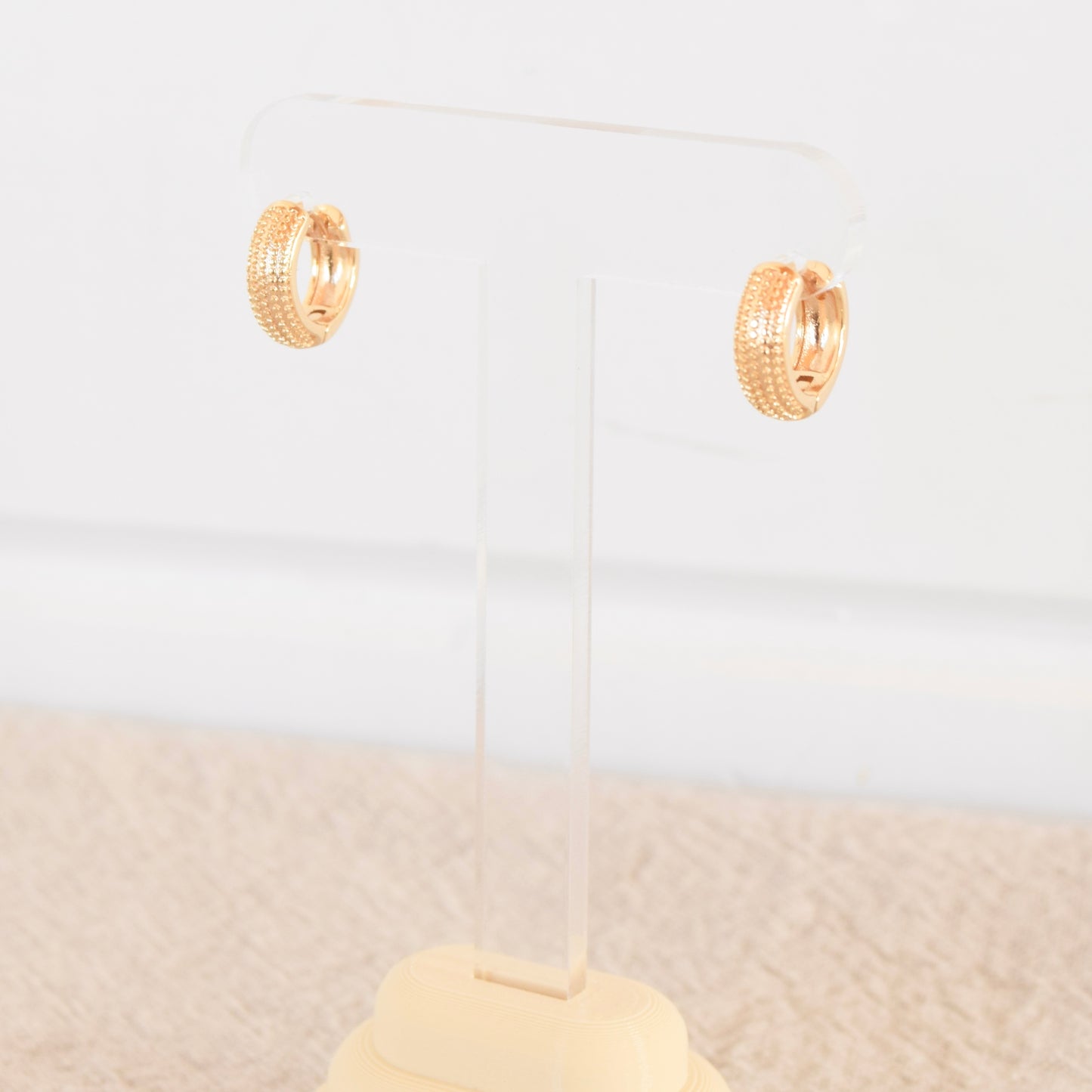 Gold Texture Chunky Hoop