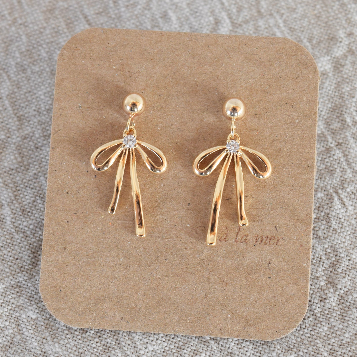 Gold Bow Dangle