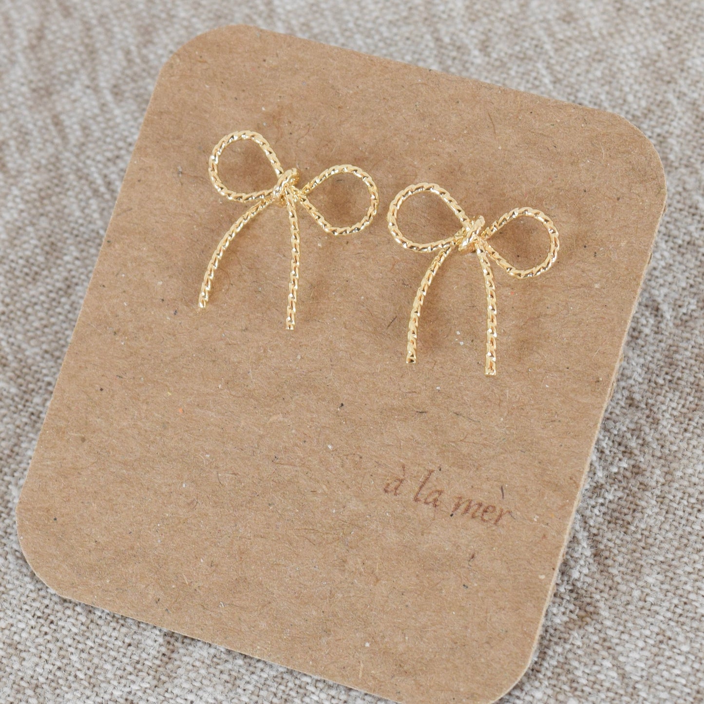 Gold Small Bow Stud