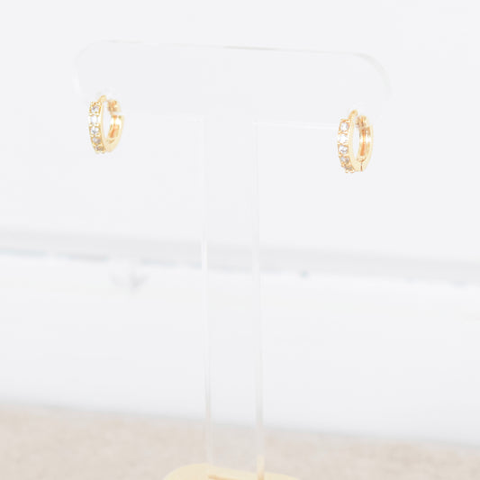 Gold Tiny Zircon Hoop