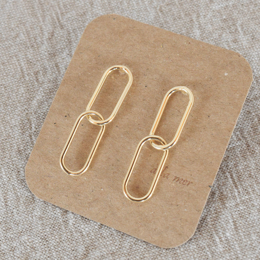 Gold Paperclip Stud