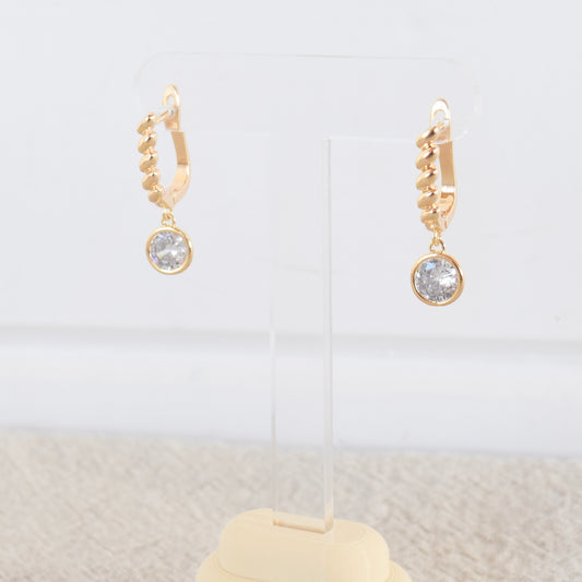 Gold Circle Zircon Drops