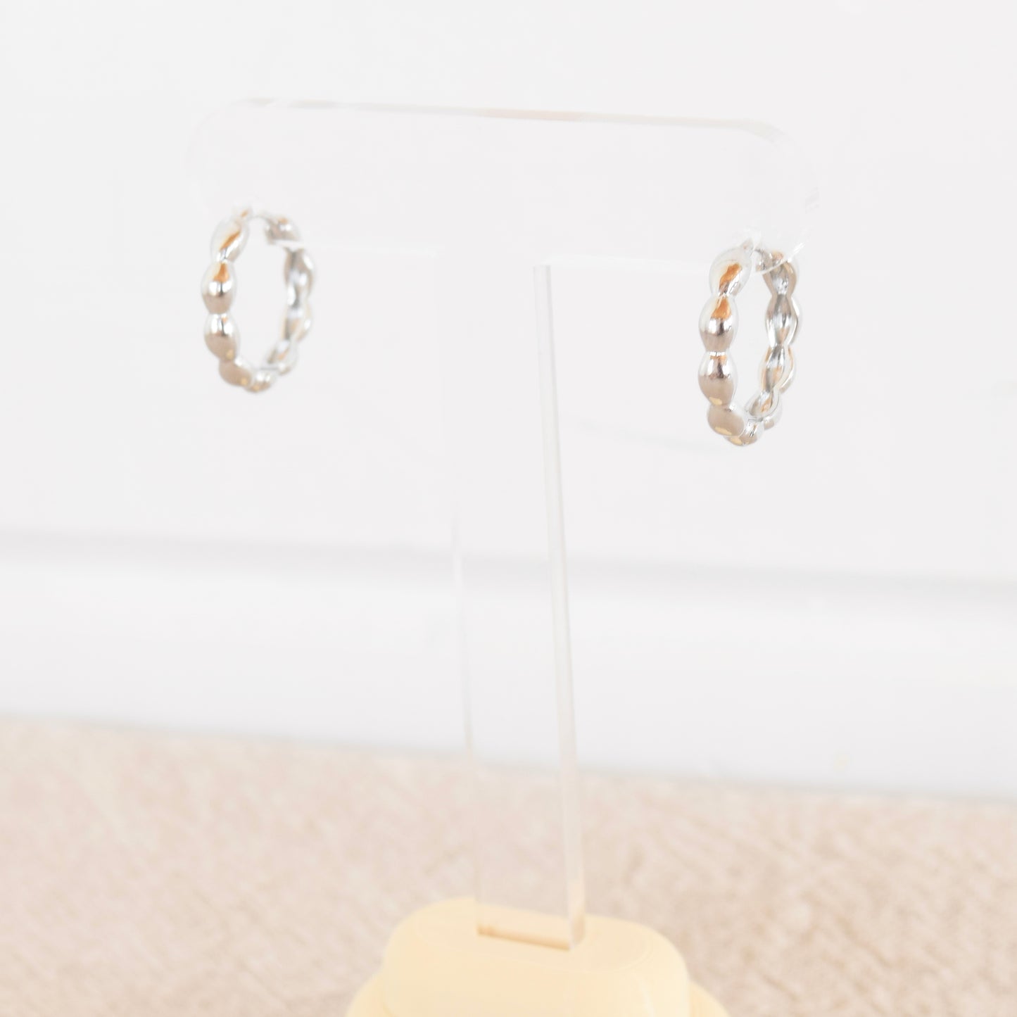 Silver Scalloped Hoop