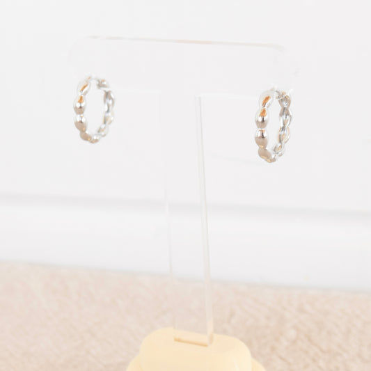 Silver Scalloped Hoop