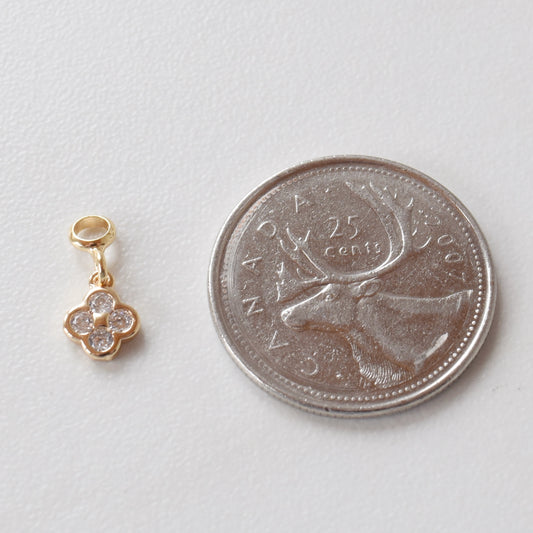 Necklace/Bracelet Charm - Small Pave Clover