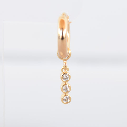 Hoop Charm - Pave Tri Drop