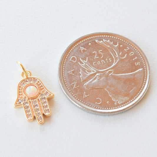 Necklace/Bracelet Charm - Opal Hamsa