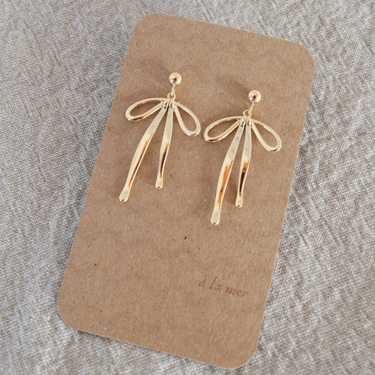 Gold Large Bow Dangle