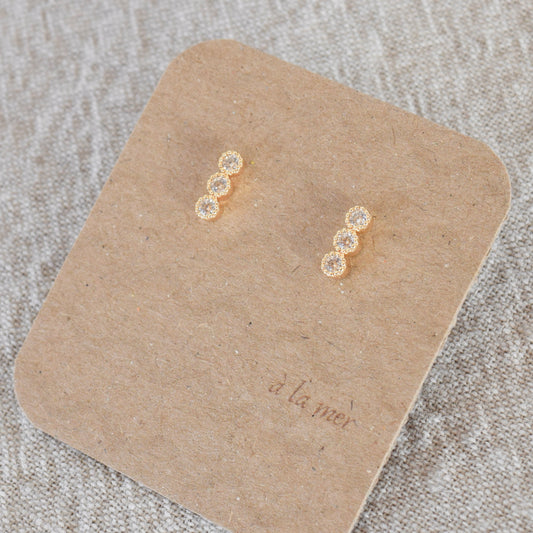 Gold Tri Drop Stud