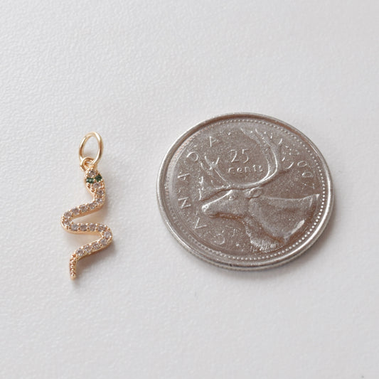 Necklace/Bracelet Charm - Pave Snake