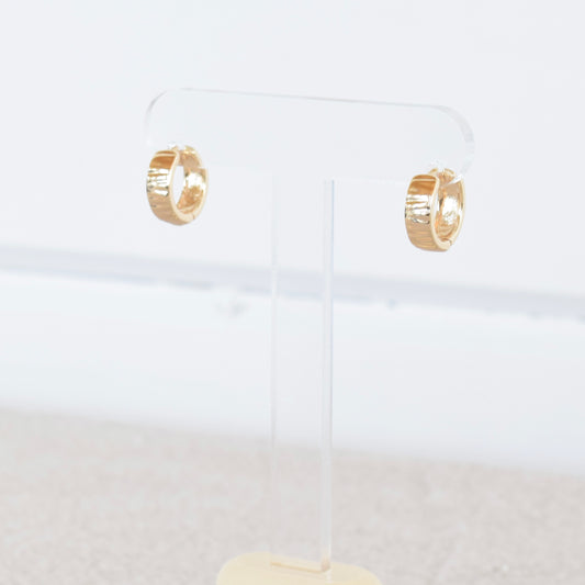 Gold Textured Hoops