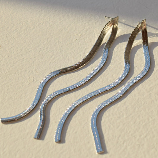 Silver Snake Chain Earring