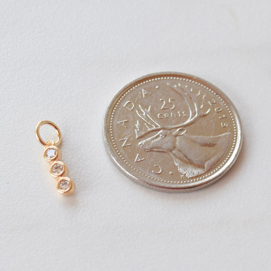 Hoop Charm - Pave Tri Drop