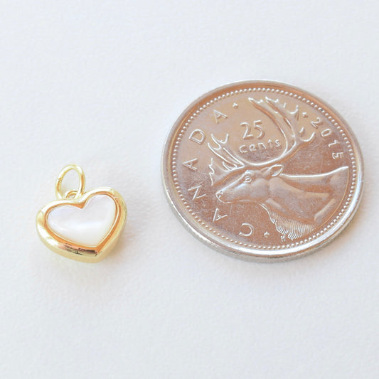Necklace/Bracelet Charm - MOP Chunky Heart