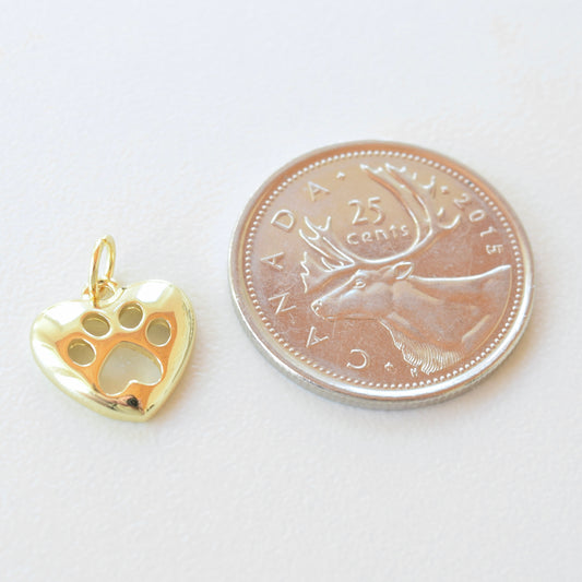 Necklace/Bracelet Charm - Paw Heart