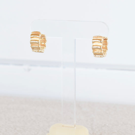 Gold Chunky Wave Hoops