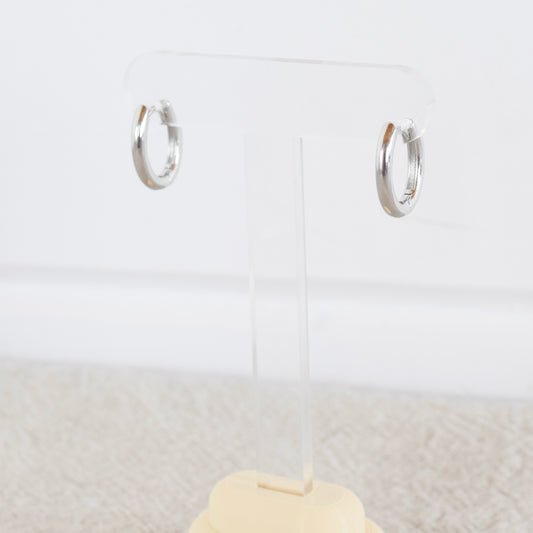 Silver Classic Oval Hoop