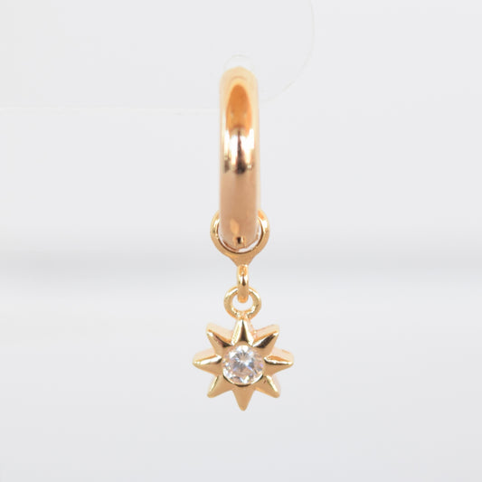 Hoop Charm - Pave Sun