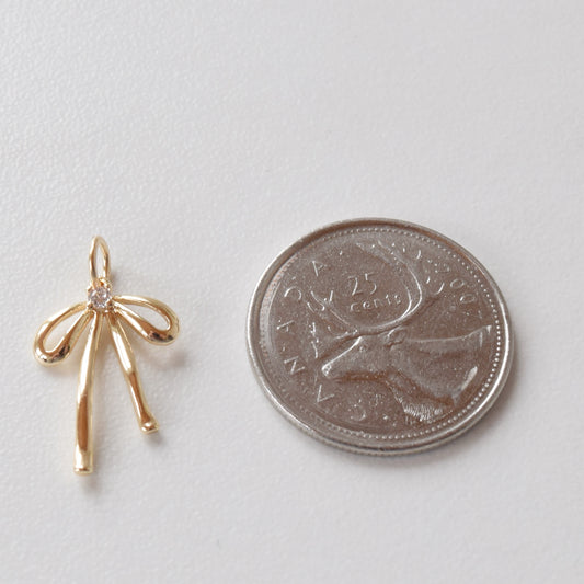 Necklace Charm - Pave Bow