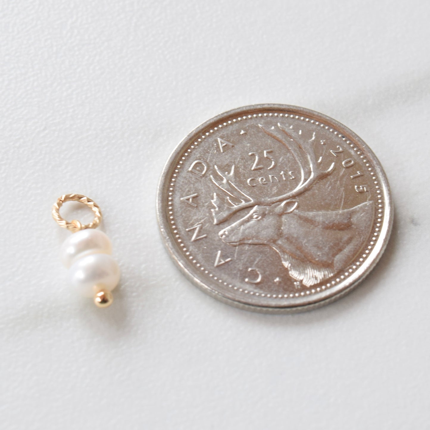 Necklace/Bracelet Charm - Double Pearl