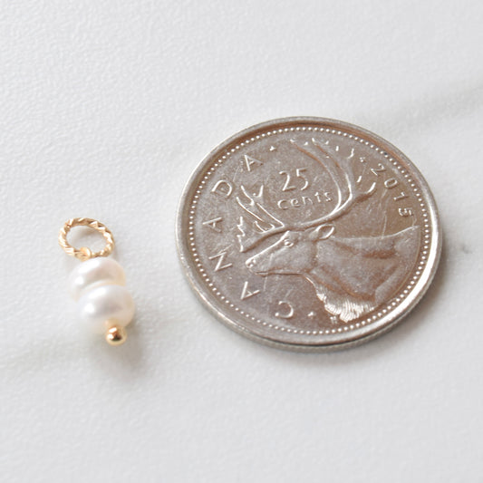 Necklace/Bracelet Charm - Double Pearl