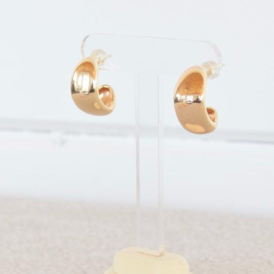 Gold Chunky Hoop Studs