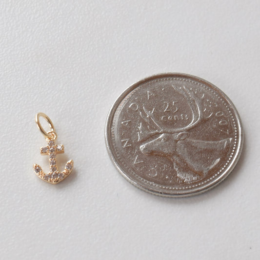 Necklace/Bracelet Charm - Pave Anchor