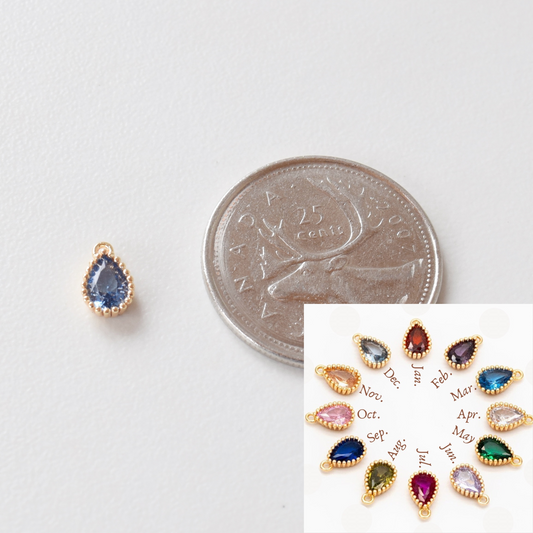 Necklace/Bracelet Charm - Birthstone Teardrop