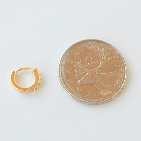 Gold Tiny Zircon Hoop