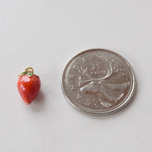 Hoop Charm - Enamel Strawberry