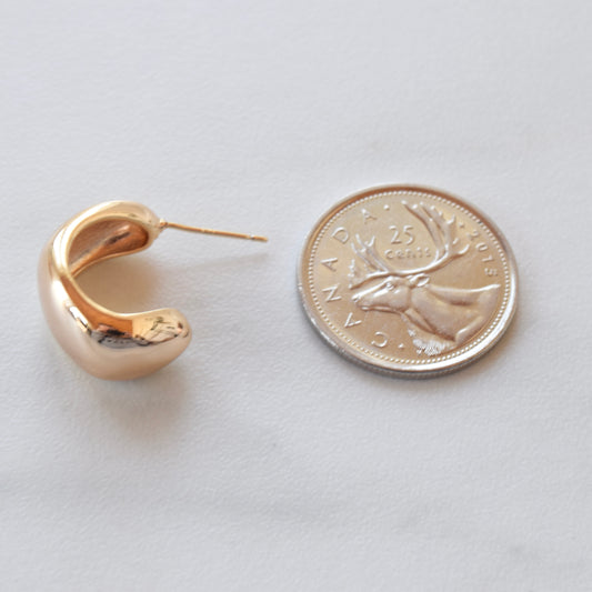 Gold Chunky Hoop Studs