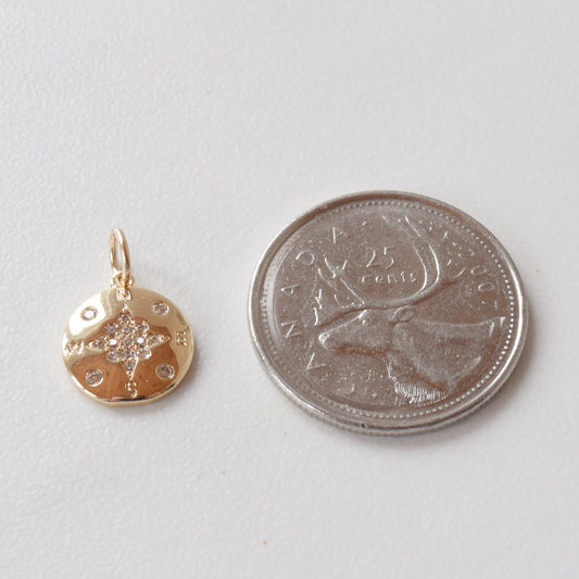 Necklace/Bracelet Charm - Pave Compass