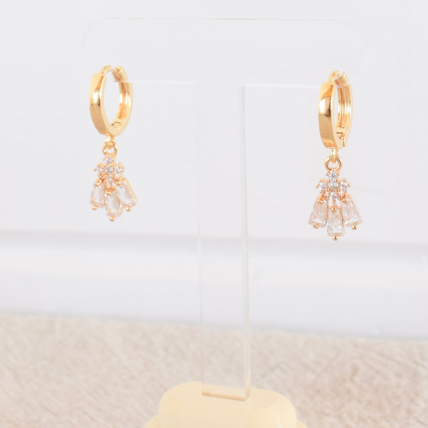 Gold Chandelier Zircon Huggie
