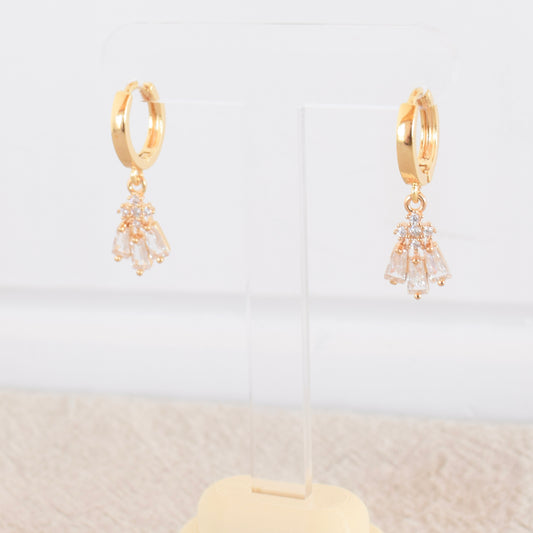Gold Chandelier Zircon Huggie