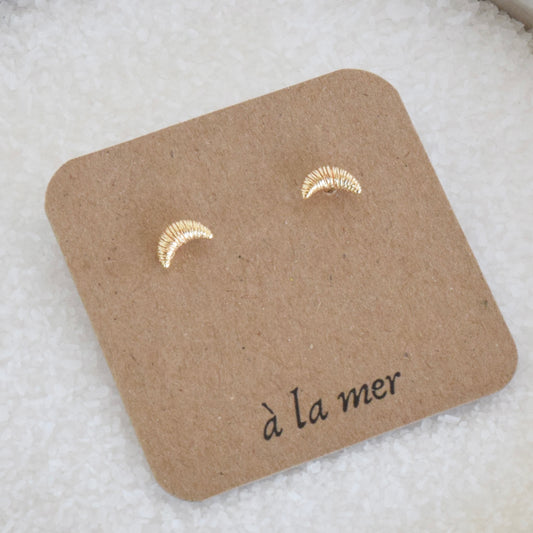 Gold Croissant Studs