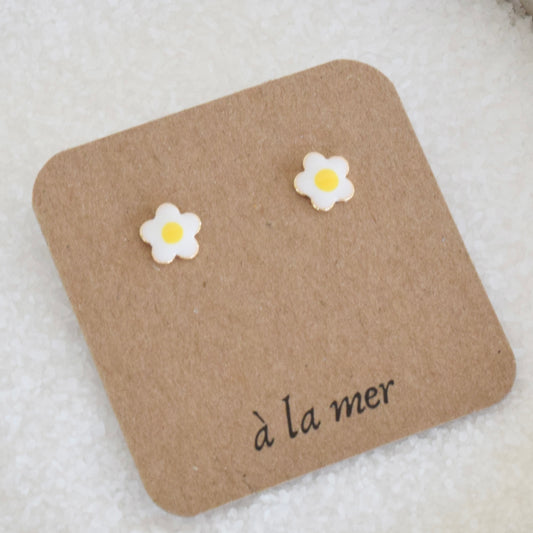 Gold Flower Egg Studs