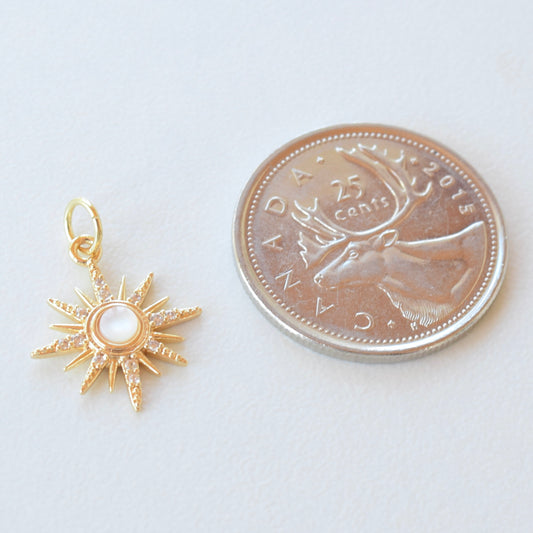 Necklace/Bracelet Charm - MOP Pave Star