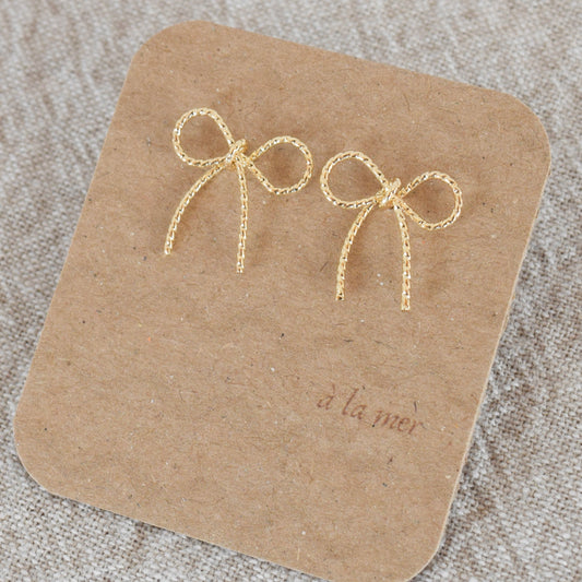 Gold Small Bow Stud
