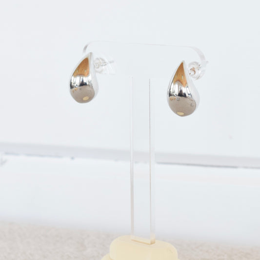 Silver Teardrop Studs