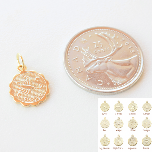 Necklace/Bracelet Charm - Scalloped Zodiac